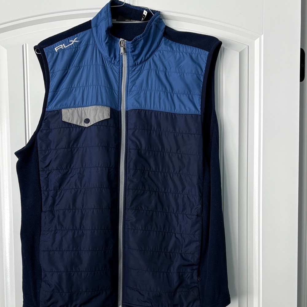 Ralph Lauren Men's Blue and Gray Quilted Vest